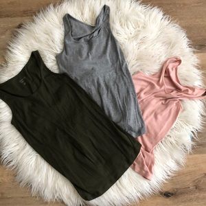 Three maternity tank tops